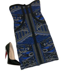 Wow Couture Size S Bodycon dress Blue Black and Silver